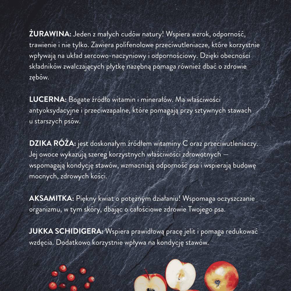 Karma dla psów kaczka z jabłkiem i żurawiną (dla małych ras) 4